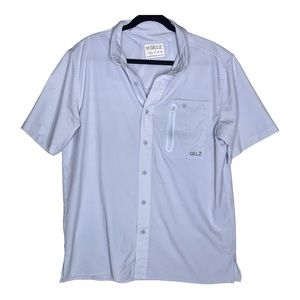 GILLZ Men’s Short Sleeve Button-Down Shirt in Light Gray